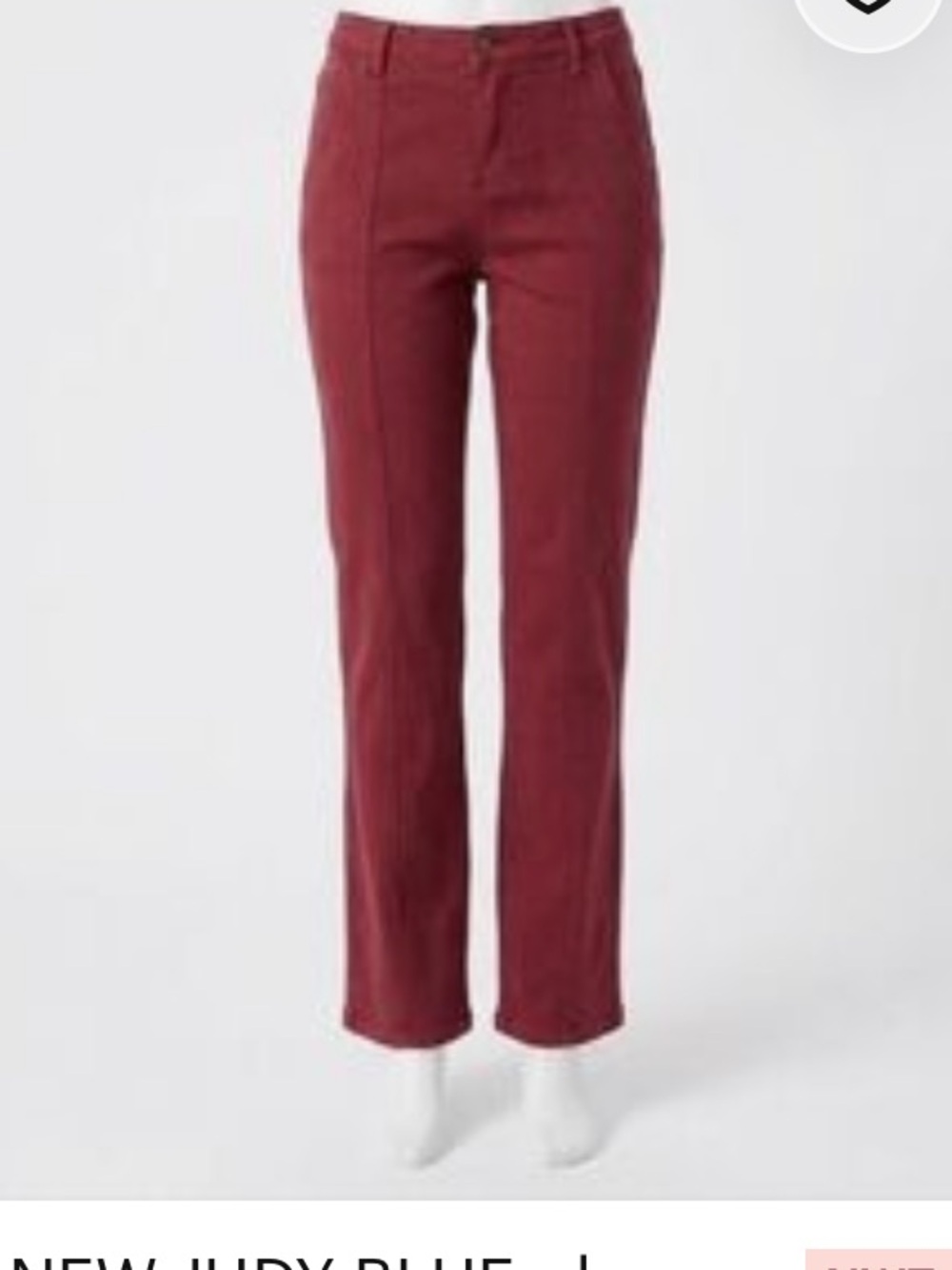 JUDY BLUE phoebe front seam jeans in burgundy, size 27
